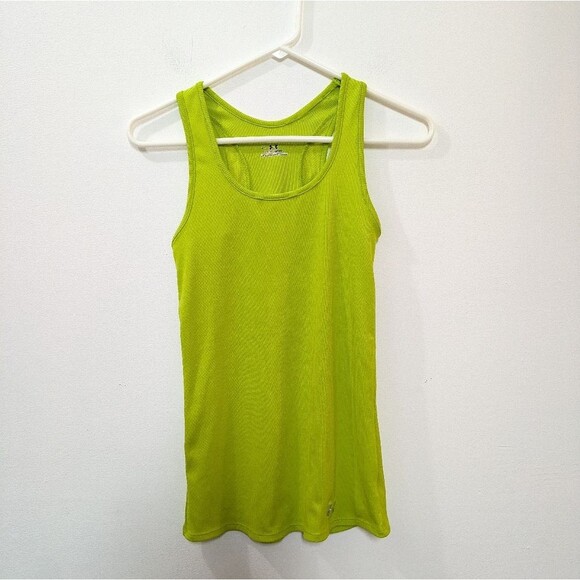 Under Armour Tank Top Lime Green Heat Gear Athletic Wear Women's Small - Picture 1 of 14